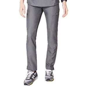 Figs Yola Skinny Scrub Pants Graphite Gray Cargo 11 Pockets Size Small Petite